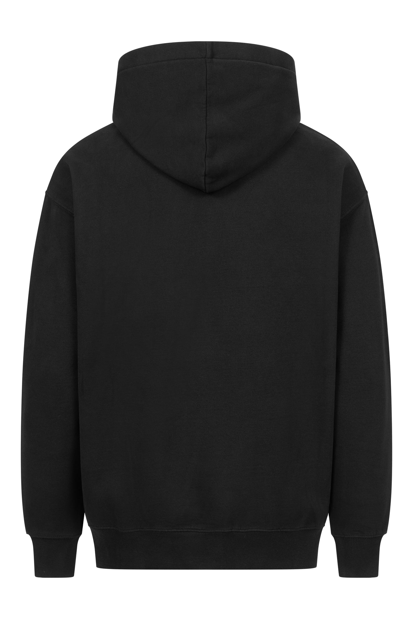 Rückansicht Rapanui Oversize Basic Hoodie aus GOTS Bio Baumwolle, Unisex, schwarz