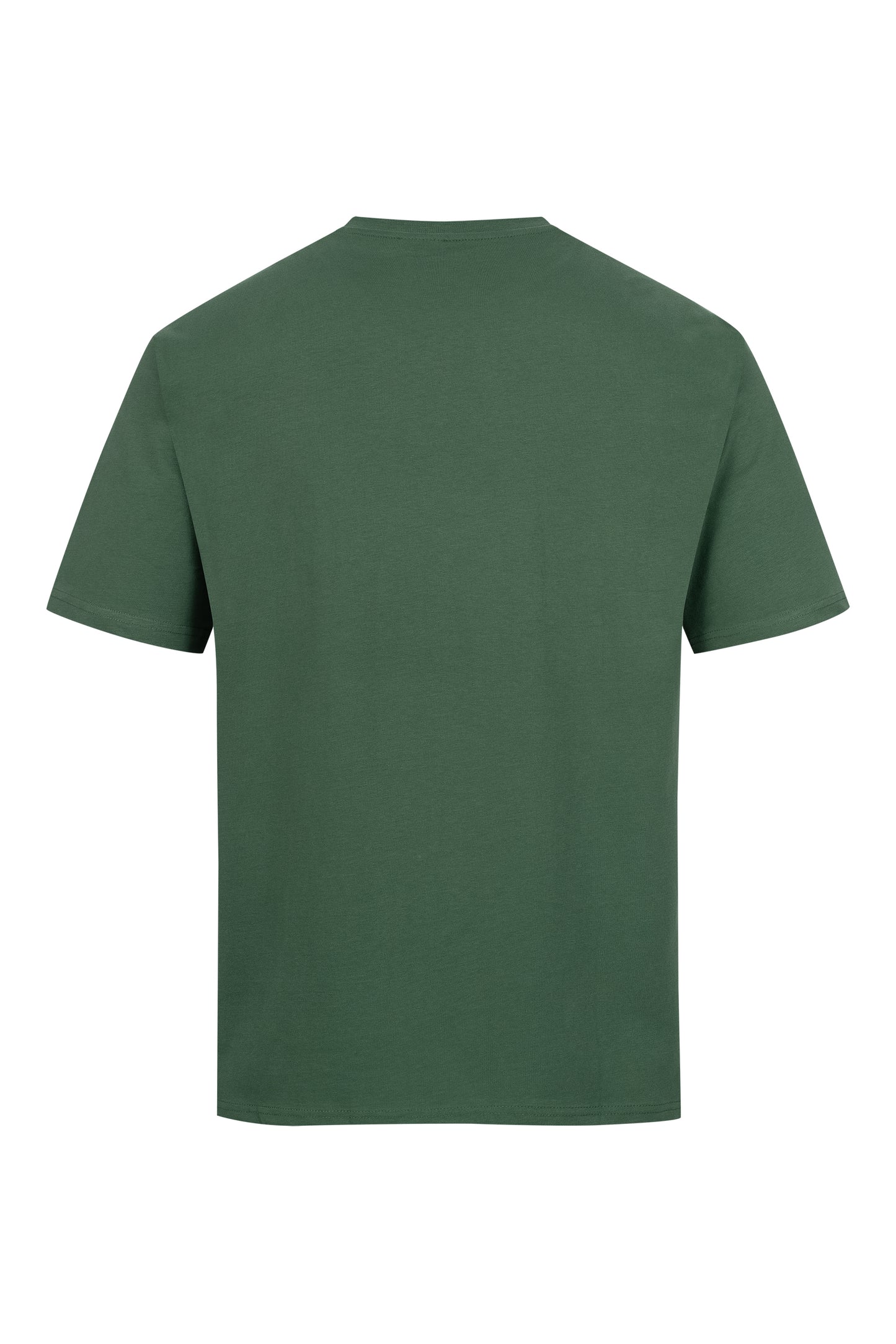 Rückansicht Rapanui Oversize BasicShirt aus GOTS Bio Baumwolle, Unisex, Pineneedle Green