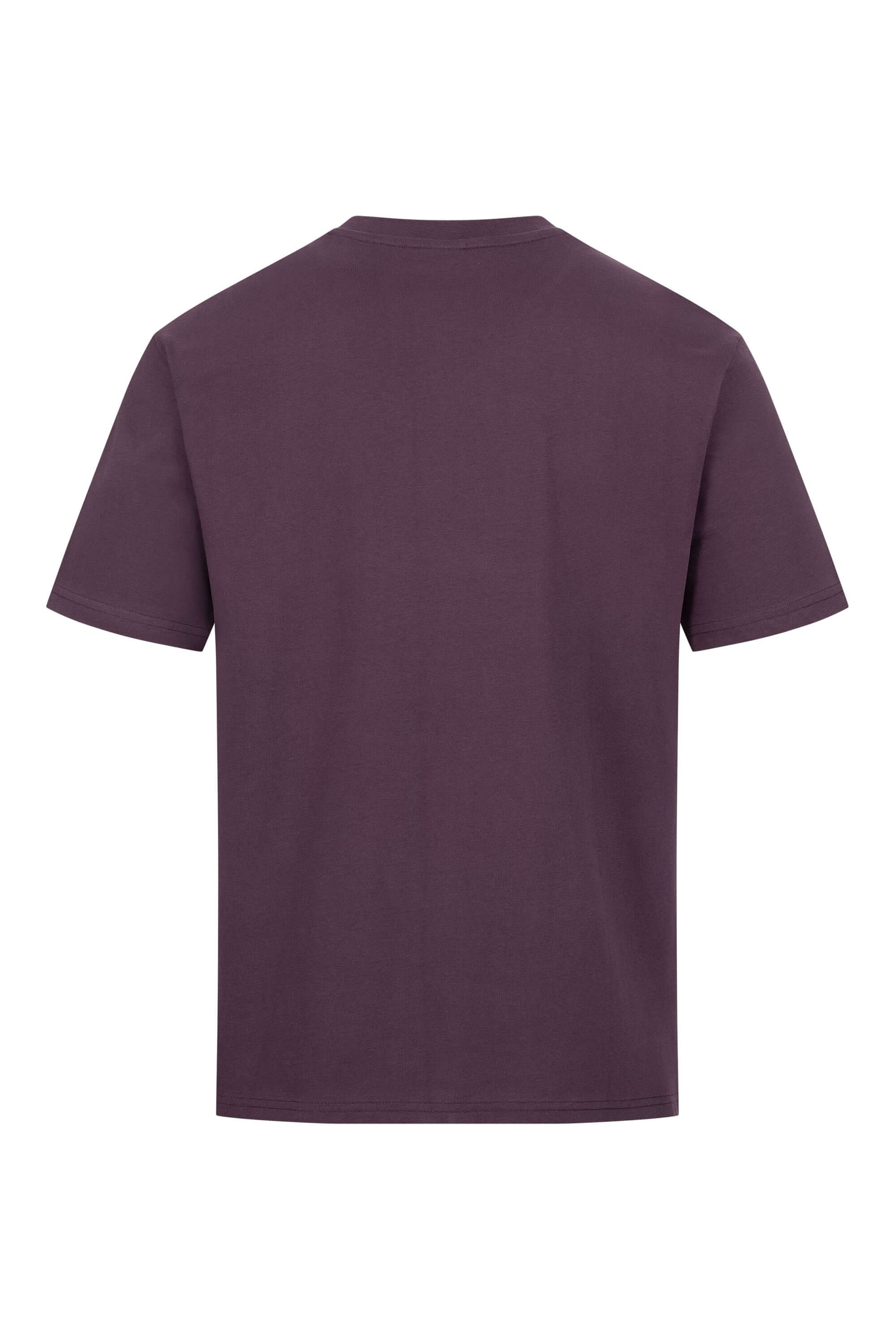 Rückansicht Rapanui Oversize Shirt aus GOTS Bio Baumwolle, Unisex, Plum Perfect