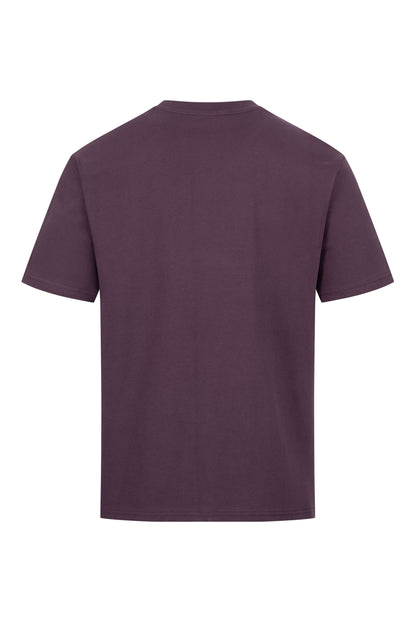 Rückansicht Rapanui Oversize Shirt aus GOTS Bio Baumwolle, Unisex, Plum Perfect