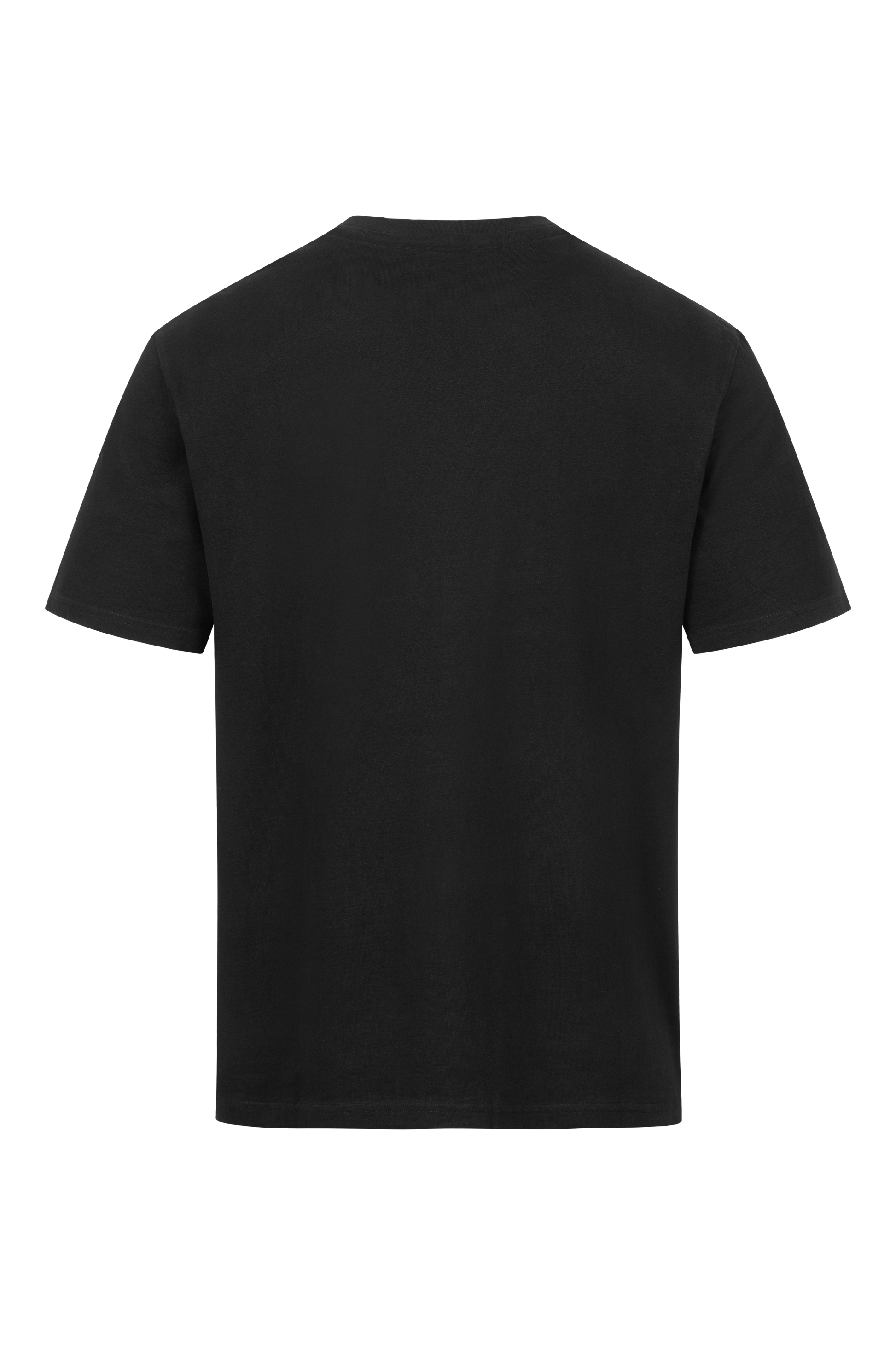 Rückansicht Schwarzes Rapanui  Oversize Logo Shirt aus 100% Bio Baumwolle, GOTS zertifiziert