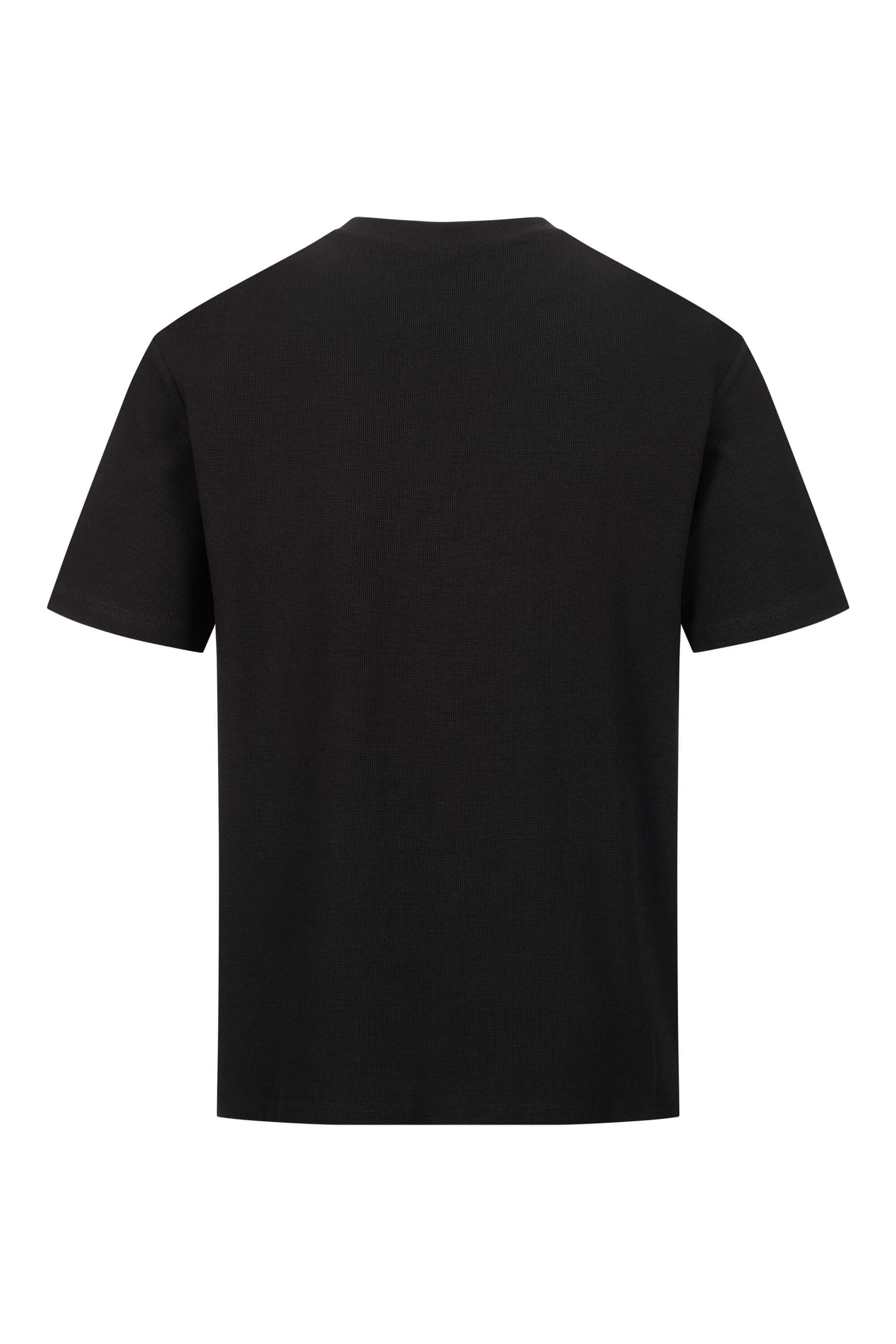 Rapanui Oversize Mini Waffle  Shirt mit aus GOTS Bio Baumwolle, Unisex, schwarz