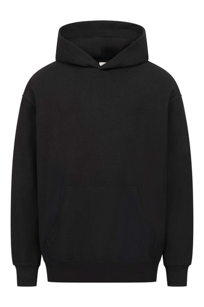 Rapanui Mini Waffle Oversize Basic Hoodie aus GOTS Bio Baumwolle, Unisex, Schwarz