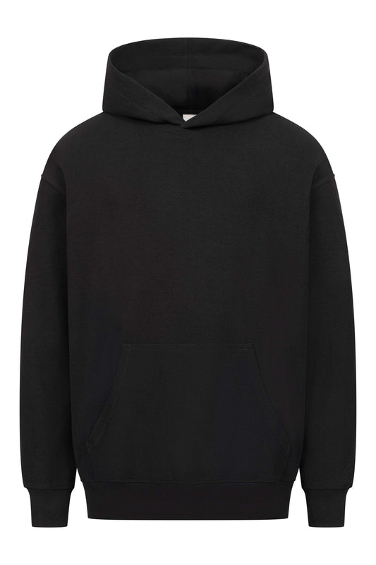 Rapanui Mini Waffle Oversize Basic Hoodie aus GOTS Bio Baumwolle, Unisex, Schwarz